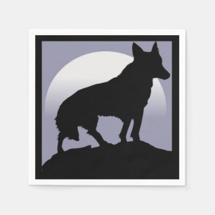 WOLF-SILHOUETTE SERVIETTE