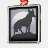 WOLF-SILHOUETTE SILBERNES ORNAMENT (Links)