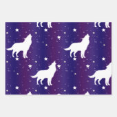 Wolf Silhouette Starry Night Galaxy Lover Universe Geschenkpapier Set (Vorderseite 3)