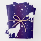 Wolf Silhouette Starry Night Galaxy Lover Universe Geschenkpapier Set (Beispiel)