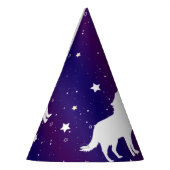 Wolf Silhouette Starry Night Galaxy Lover Universu Partyhütchen (Links)