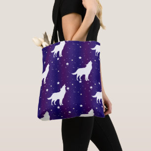Wolf Silhouette Sternennacht Galaxie Liebhaber Uni Tasche