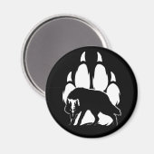 Wolf-Silhouette und Footprint Magnet (Vorderseite/Rückseite)