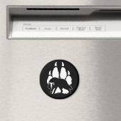Wolf-Silhouette und Footprint Magnet (In Situ (Geschirrspüler))