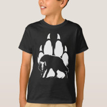 Wolf Silhouette und Footprint T - Shirt