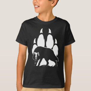 Wolf Silhouette und Footprint T - Shirt