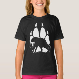 Wolf Silhouette und Footprint T - Shirt