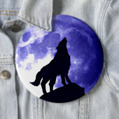 Wolf Silhouette & Vollmond Button (Beispiel)