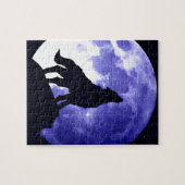 Wolf Silhouette & Vollmond Puzzle (Horizontal)