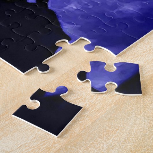 Wolf Silhouette & Vollmond Puzzle (Seite)