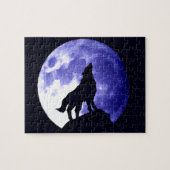 Wolf Silhouette & Vollmond Puzzle (Horizontal)