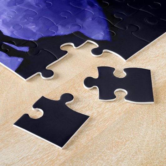 Wolf Silhouette & Vollmond Puzzle (Seite)