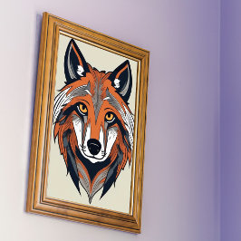 Wolf Simplified Stylish Illustration Poster
