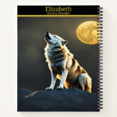 Wolf singt unter dem glühenden Mond Notizblock (Rückseite)