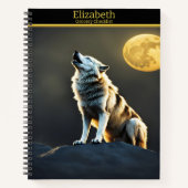 Wolf singt unter dem glühenden Mond Notizblock (Vorderseite)