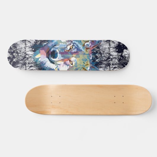 Wolf Skateboard - Blue Wolf Skateboard (Horizontal)
