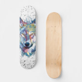 Wolf Skateboard Deck | Farbiger Wolf Head (Vorderseite)