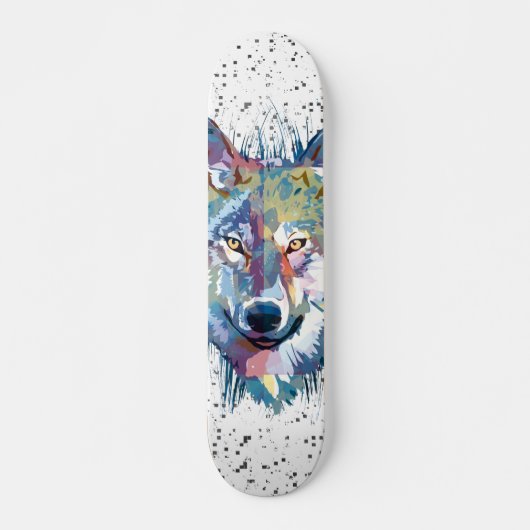 Wolf Skateboard Deck | Farbiger Wolf Head (Vorne)