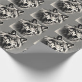 Wolf Sketch Geschenkpapier (Ecke)