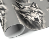 Wolf Sketch Geschenkpapier (Rolleneckpunkt)