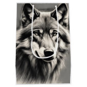 Wolf Sketch Mittlere Geschenktüte (Rückseite)