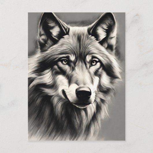 Wolf Sketch Postkarte (Vorderseite)