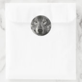 Wolf Sketch Runder Aufkleber (Tasche)