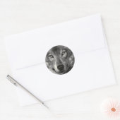 Wolf Sketch Runder Aufkleber (Umschlag)