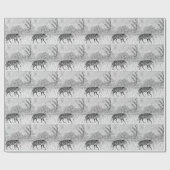 Wolf Sketch Wild Animal Art Monochrome Geschenkpapier (Flach)