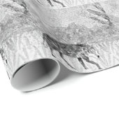 Wolf Sketch Wild Animal Art Monochrome Geschenkpapier (Rolleneckpunkt)