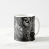 Wolf-Skizze-Tasse Kaffeetasse (VorderseiteRechts)