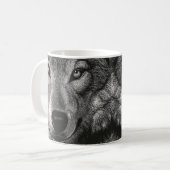 Wolf-Skizze-Tasse Kaffeetasse (Vorderseite Links)