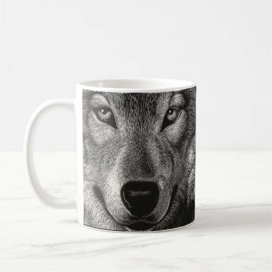 Wolf-Skizze-Tasse Kaffeetasse (Links)