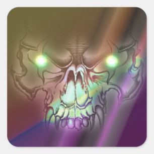 Wolf Skull Quadratischer Aufkleber