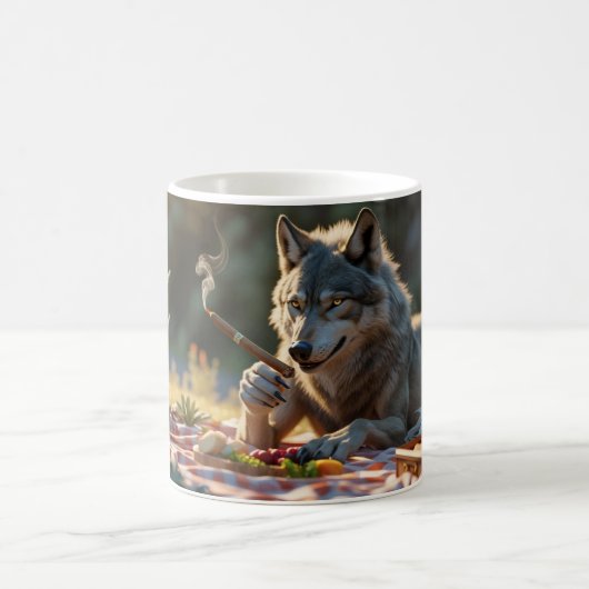 wolf smoking cigar and havinga picnic kaffeetasse (Mittel)