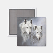 Wolf Snow Buddies Magnet (Vorderseite/Rückseite)