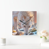 WOLF SNOW DRIFTER QUADRATISCHE WANDUHR (Zuhause)