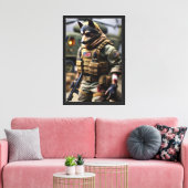 Wolf Soldier Warrior Gerahmte Leinwand Mauer (Insitu (Wohnzimmer))