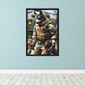 Wolf Soldier Warrior Gerahmte Leinwand Mauer (Insitu (Holzboden))