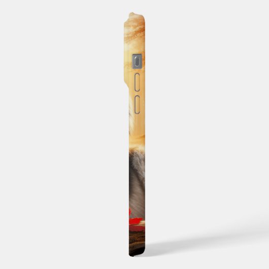 Wolf Solitude Amidst Nature iPhone Hülle (Linke Seite)