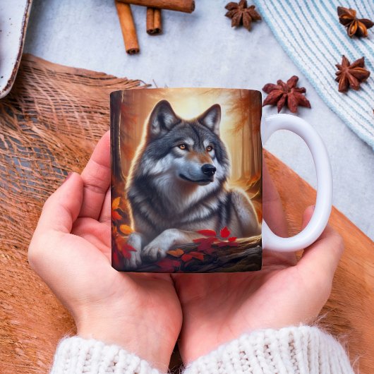 Wolf Solitude Amidst Nature Kaffeetasse