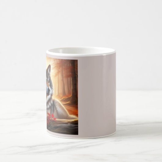 Wolf Solitude Amidst Nature Kaffeetasse (Mittel)