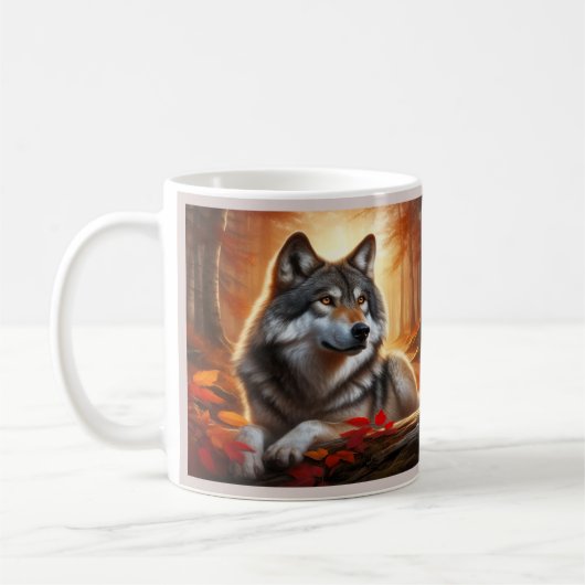 Wolf Solitude Amidst Nature Kaffeetasse (Links)