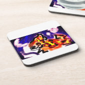 Wolf Sommernacht Getränkeuntersetzer (Linke Seite)