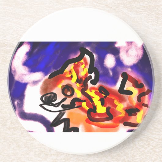 Wolf Sommernacht Getränkeuntersetzer (Vorne)