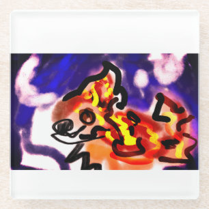 Wolf Sommernacht Glasuntersetzer