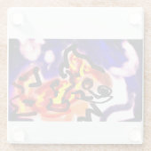 Wolf Sommernacht Glasuntersetzer (Rückseite)