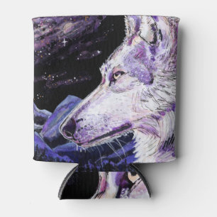 Wolf Space Mountains Forest Painting Dosenkühler