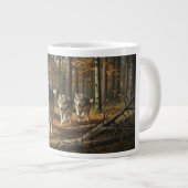 Wolf Spezialbecher Stil 1 Jumbo-Tasse (Vorderseite Rechts)