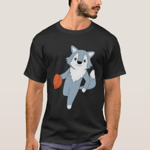 Wolf spielt Basketball Ironenwald Tierball T-Shirt